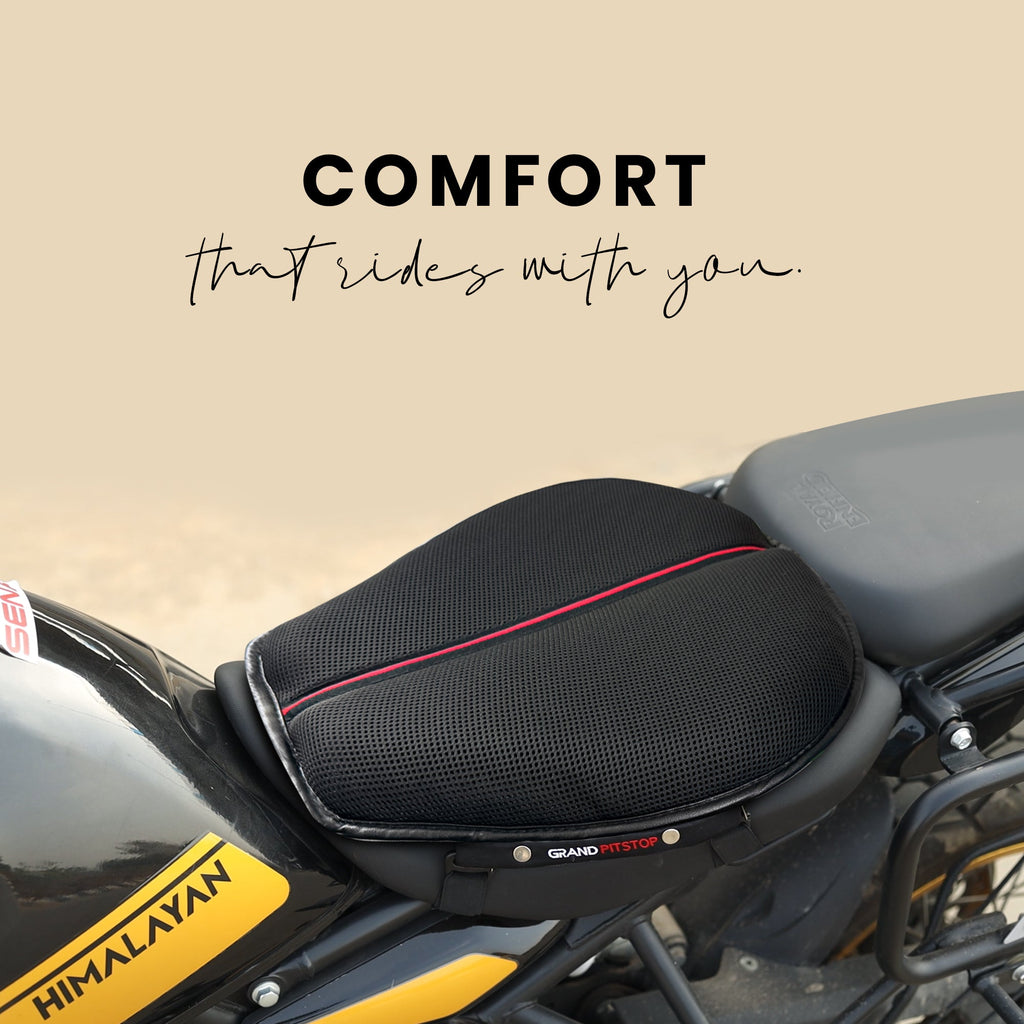 Motorcycle Honeycomb Gel Seat Cushion for Lumbar Support - Universal Fit