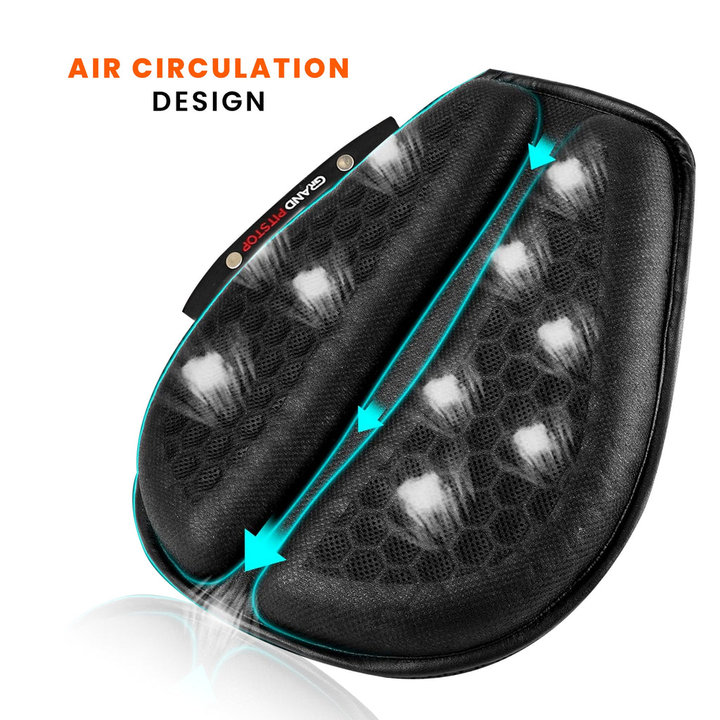 Motorcycle Honeycomb Gel Seat Cushion for Lumbar Support - Universal Fit