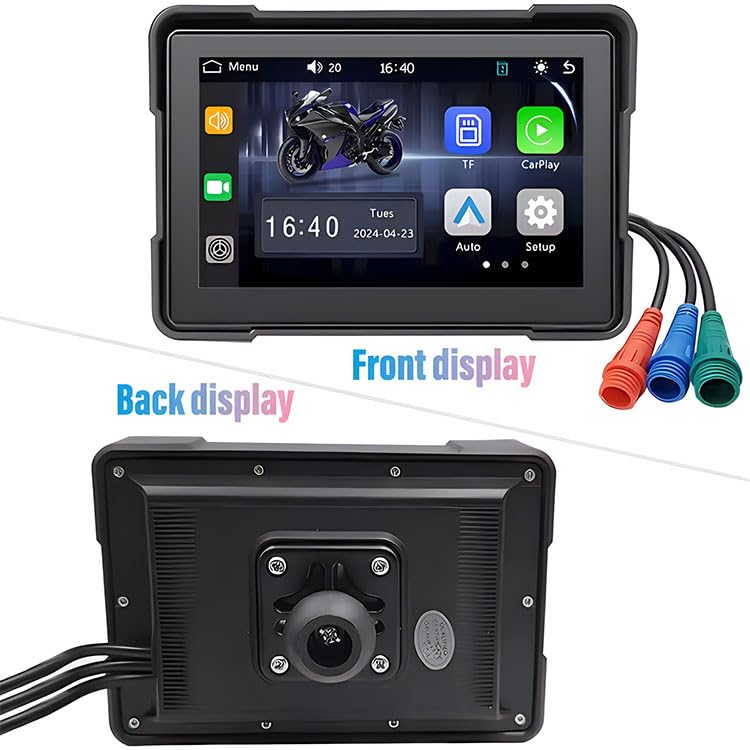 Motorbike GPS navigation CarPlay Portable Wireless Carplay & Android Auto Screen for Motorcycle TPMS 5 Inch Motorcycle GPS Navigation Touch Screen