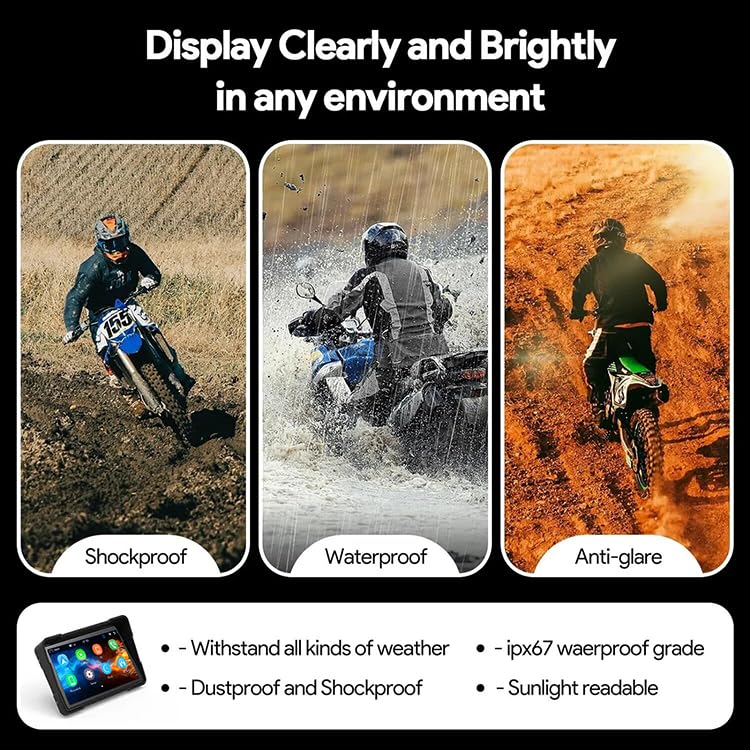 Motorbike GPS navigation CarPlay Portable Wireless Carplay & Android Auto Screen for Motorcycle TPMS 5 Inch Motorcycle GPS Navigation Touch Screen