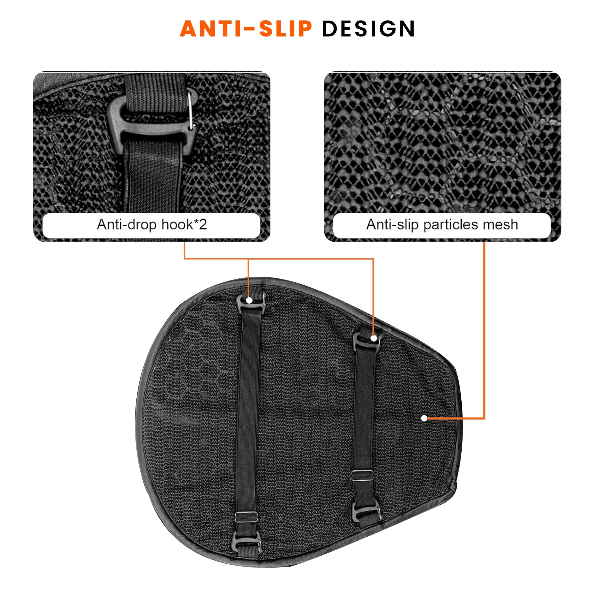 Motorcycle Honeycomb Gel Seat Cushion for Lumbar Support - Universal Fit