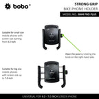 BOBO BM4 PRO PLUS Jaw-Grip Bike Phone Holder with PRO PLUS Vibration Damper Motorcycle Mobile Mount - Image 4