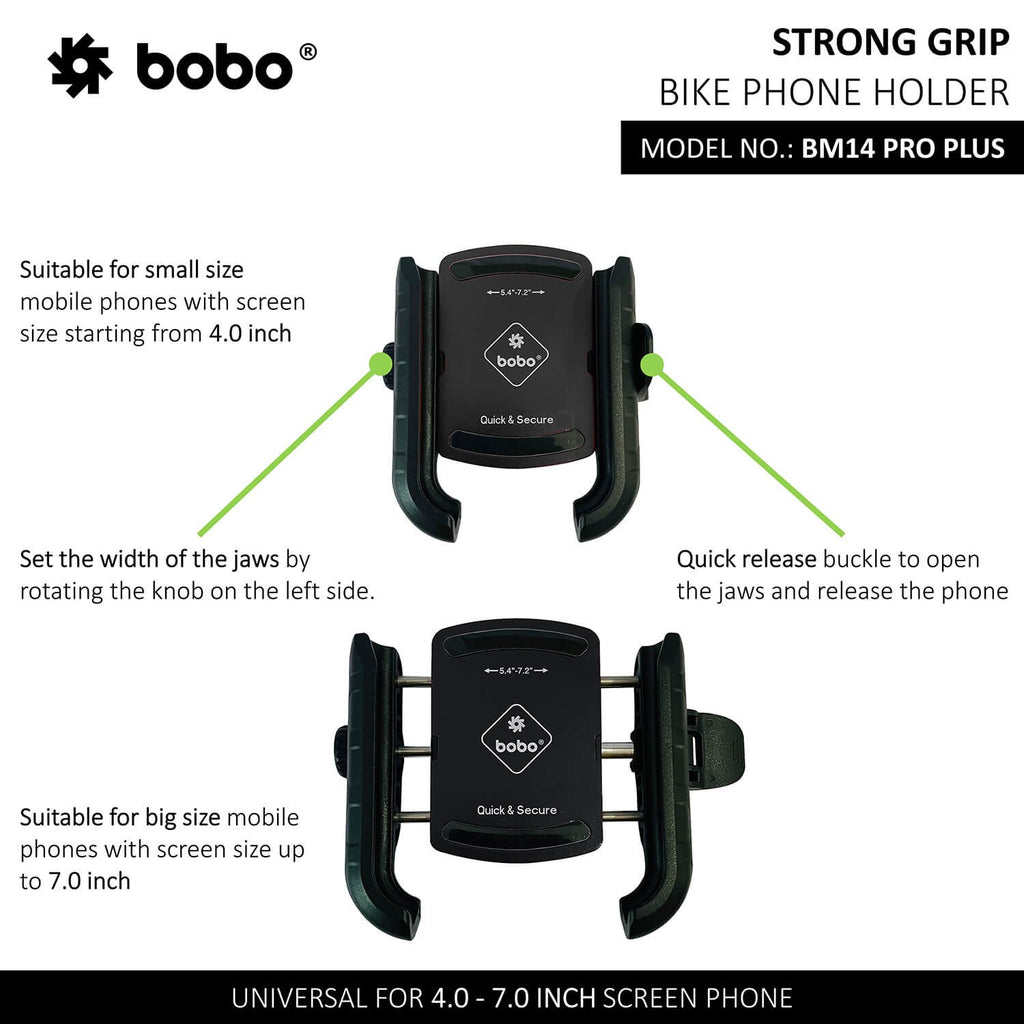 BOBO BM14 PRO PLUS Quick Release with PRO PLUS Vibration Damper Enhanced BM4 PRO PLUS Bike / Cycle Phone Holder Motorcycle Mobile Mount - Image 5