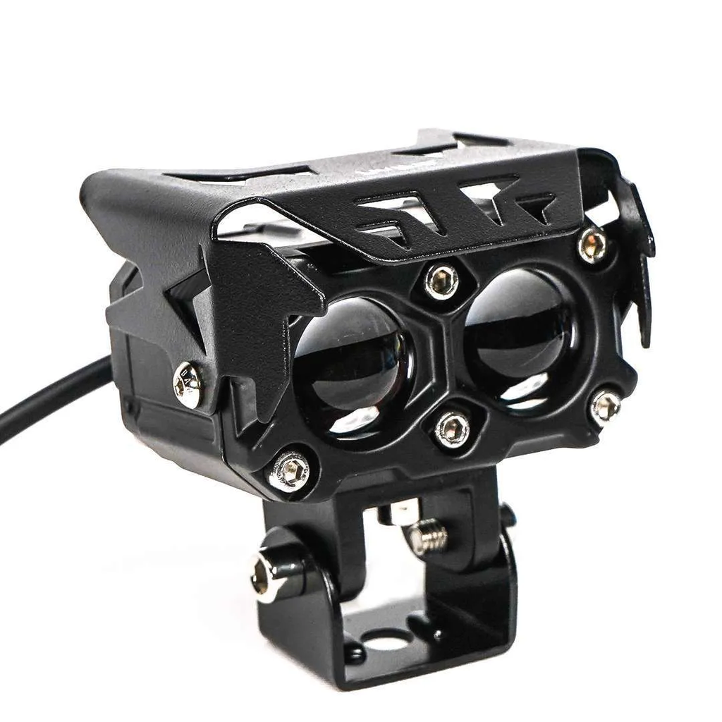 HJG 2 LED 60W Motorcycle Yellow/White Spot Light with Wiring harness