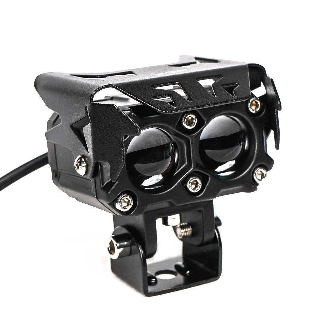 HJG 2 LED 60W Motorcycle Yellow/White Spot Light with Wiring harness