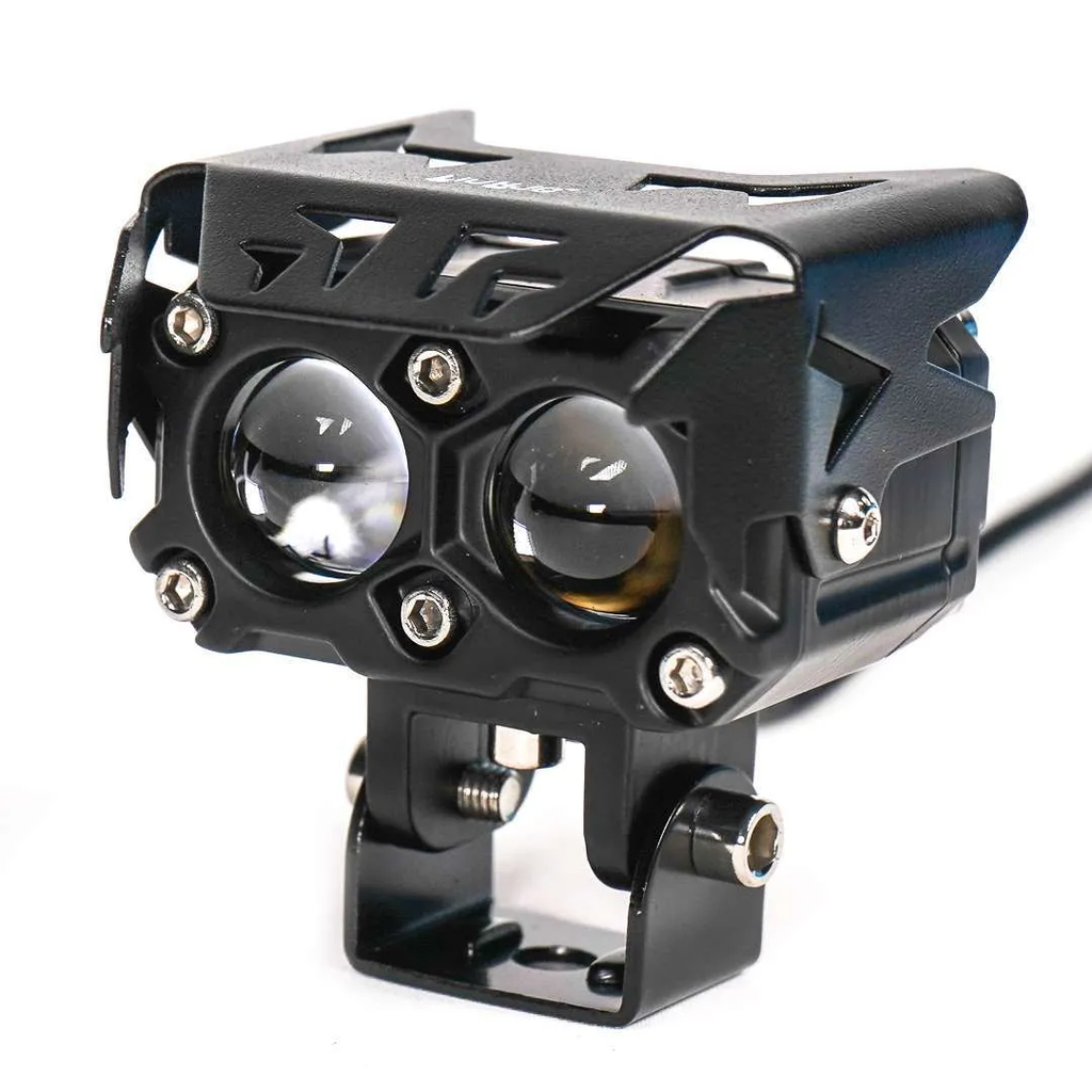 HJG 2 LED 60W Motorcycle Yellow/White Spot Light with Wiring harness