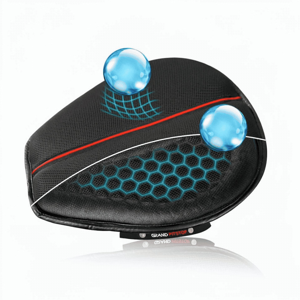Motorcycle Honeycomb Gel Seat Cushion for Lumbar Support - Universal Fit