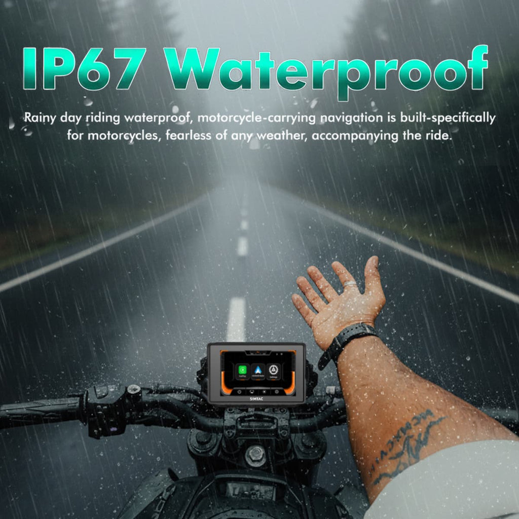 Simtac motorcycle GPS CarPlay & Android Auto system Without TPMS – M2 1 year warranty