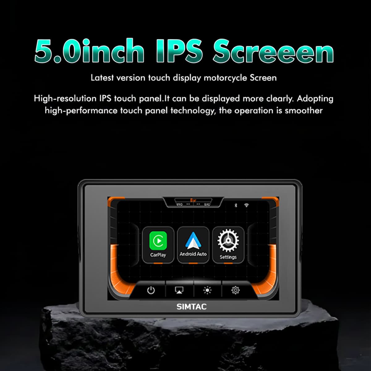 Simtac motorcycle GPS CarPlay & Android Auto system Without TPMS – M2 1 year warranty