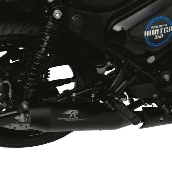 Red Rooster Rumbler Max Black Matte Performance Exhaust for Royal Enfield HUNTER 350/ METEOR 350/ REBORN 350