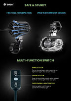 Bobo BL1 Premium Auxiliary Lights – 6000 Lumens, 60W LED with Strobe Wiring Harness