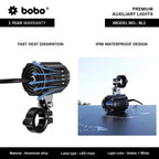 Bobo BL1 Premium Auxiliary Lights – 6000 Lumens, 60W LED with Strobe Wiring Harness